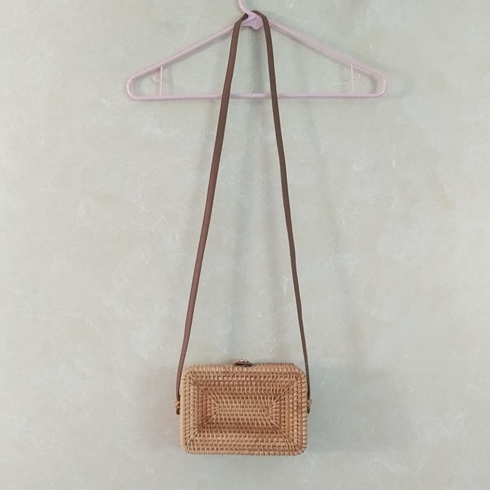 LAST ONE! Woven Straw Rattan Beach Rectangle Bag - Picture 7 of 8
